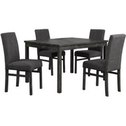 5 Piece Transitional Dining Set With Table And Upholstered Chairs