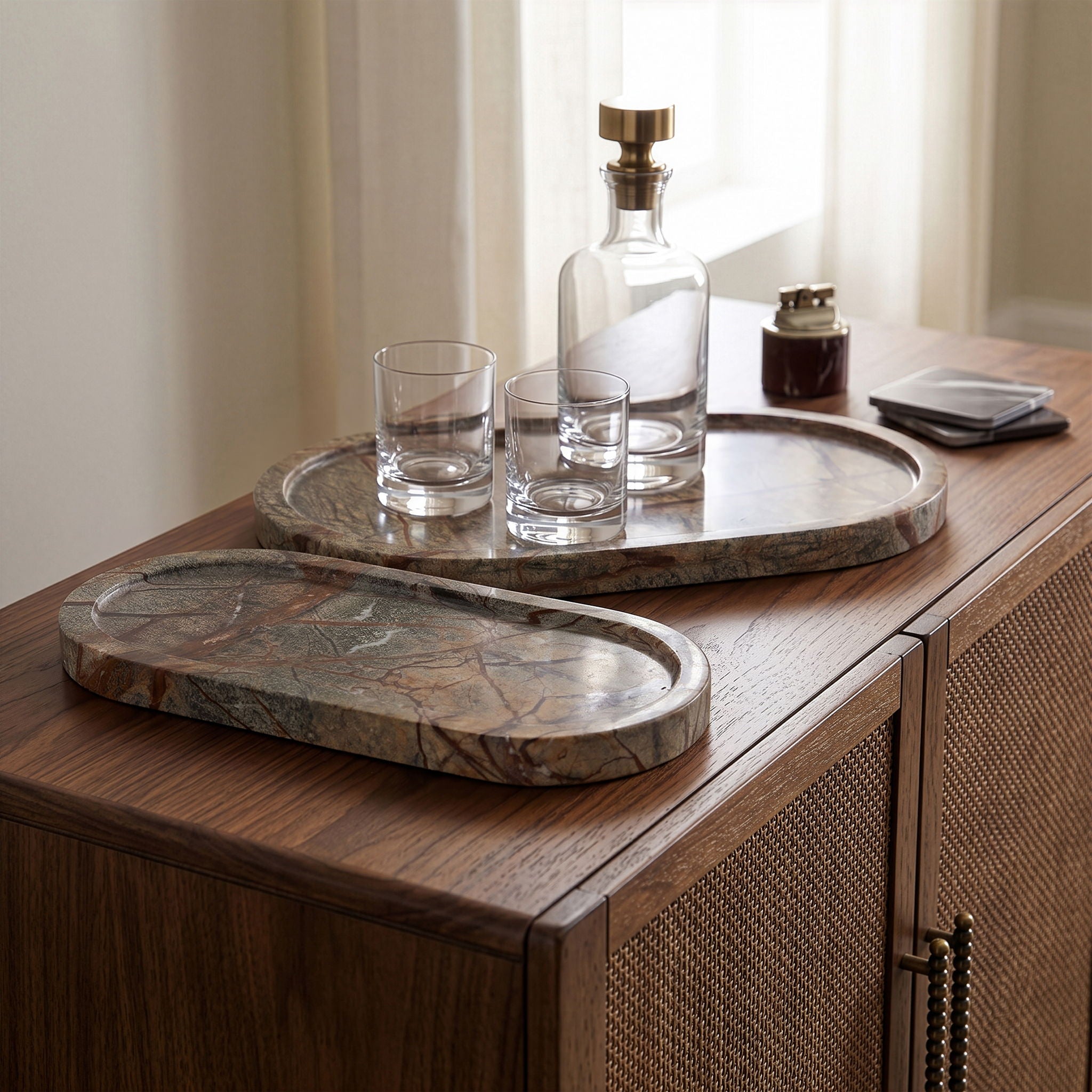 Vanta - Genuine Marble Tray (Set of 2)