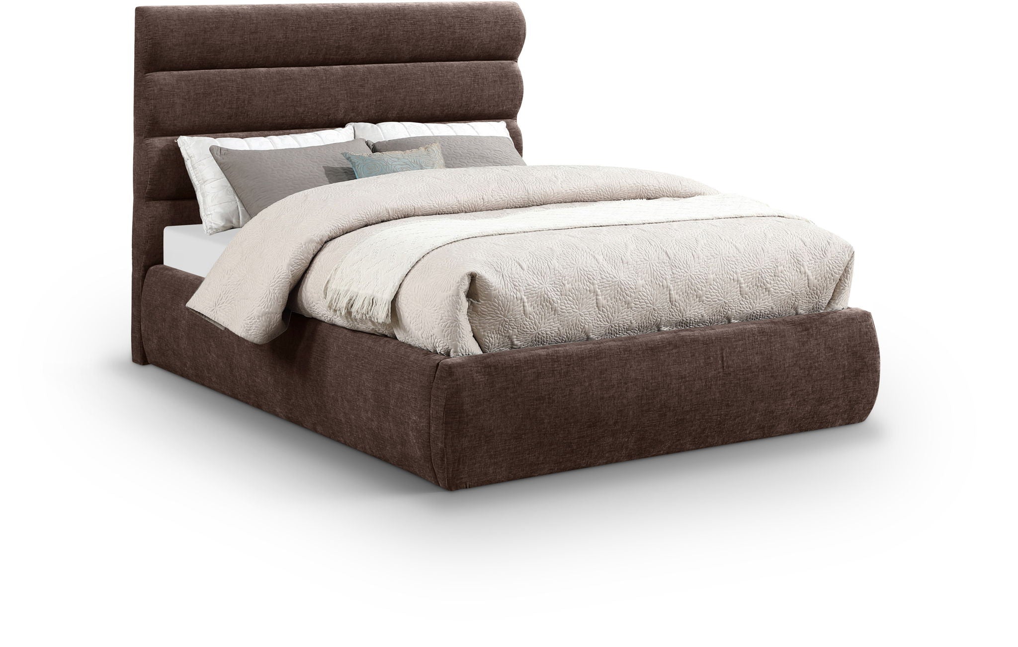 Adam - Chenille Fabric Bed With 52" Headboard